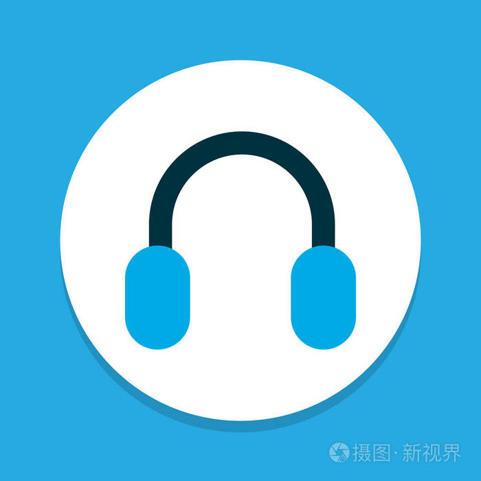耳机图标彩色符号.时尚风格的优质隔离耳罩元素