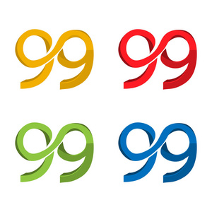 99股票图标编号99平面设计。 彩色图标