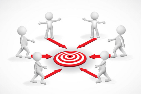 扁小人图片三维小人标志. 目标概念照片
