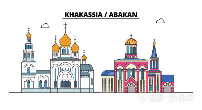 平行线, 矢量插图.俄罗斯, 哈卡西亚