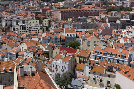 葡萄牙利斯博亚的俯视图