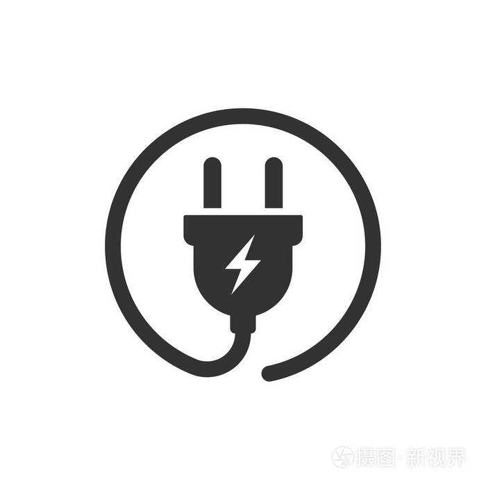 插头矢量图标电线电缆平面图标