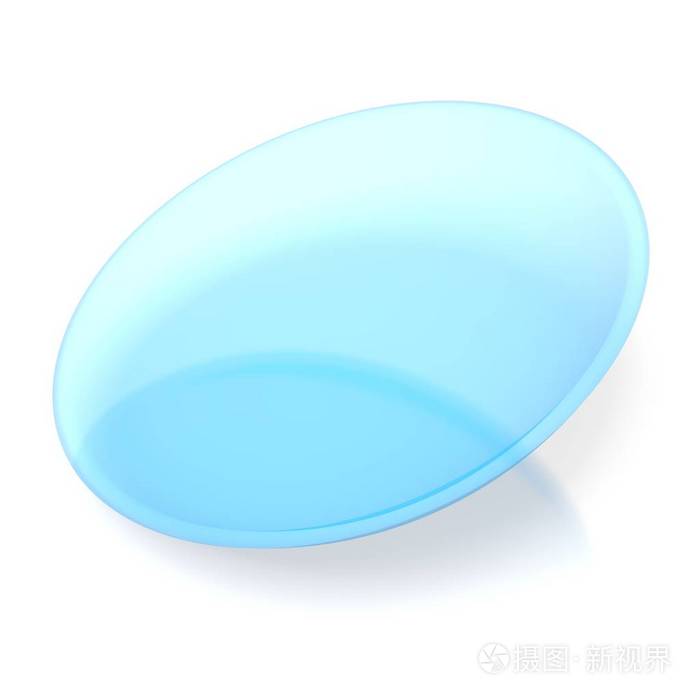 3d型隐形眼镜在白色背景上隔离
