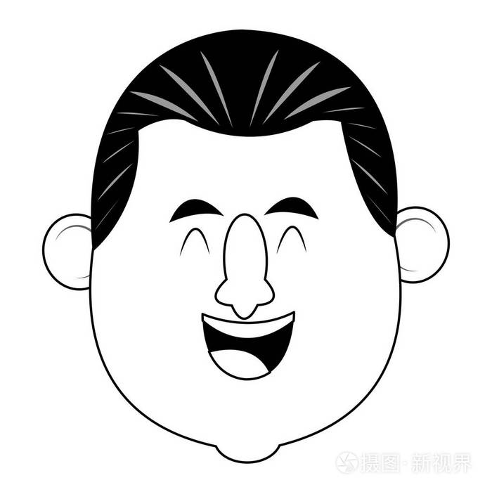 成人人笑脸插画-正版商用图片1852ei-摄图新视界