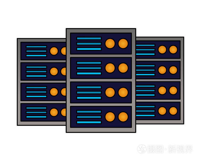 数据库服务器托管技术插画-正版商用图片185574-摄图新视界