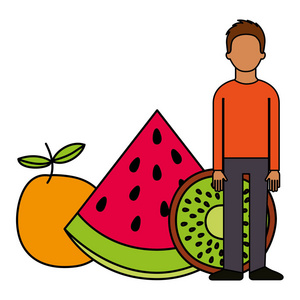 人与新鲜水果营养健康图片