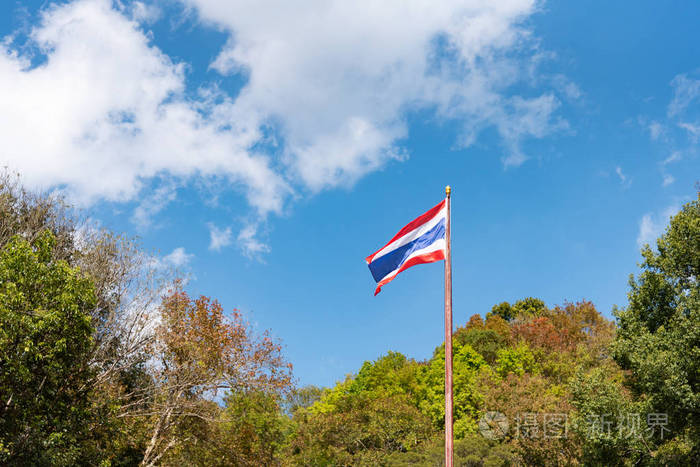 泰国国旗飘扬图片