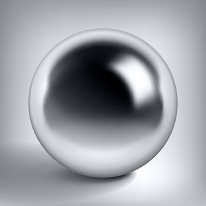 矢量铬球，光滑的金属球围绕银物体为您的项目设计。