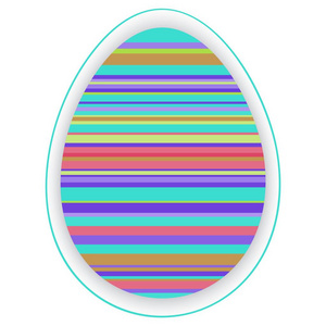 纸卡模板与多色条纹复活节彩蛋。