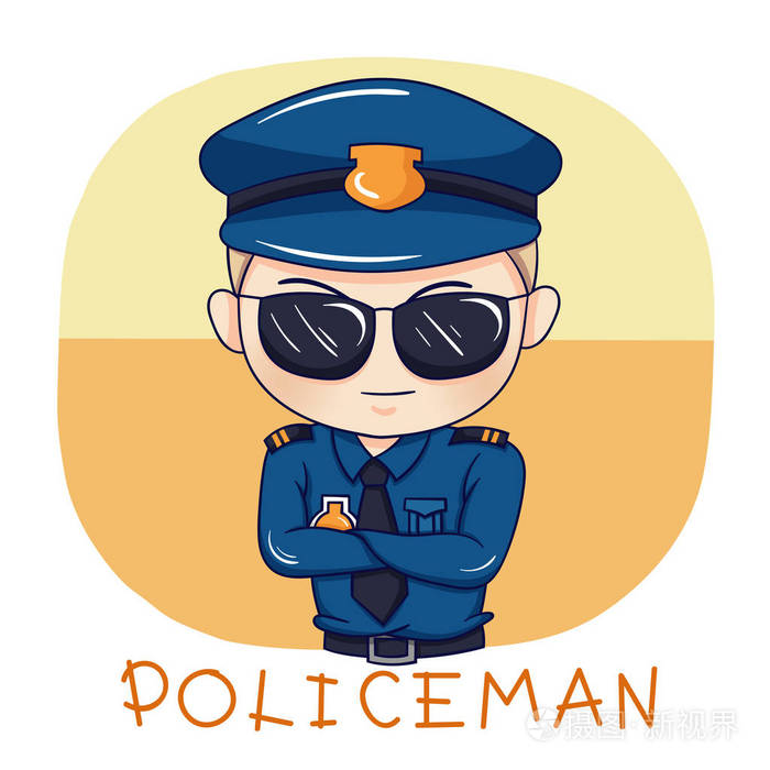 卡通人物警察的插图插画-正版商用图片185azc-摄图新视界