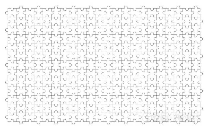 拼图模板轮廓图案纹理在策略和解决方案业务概念的白色背景. 抽象插图