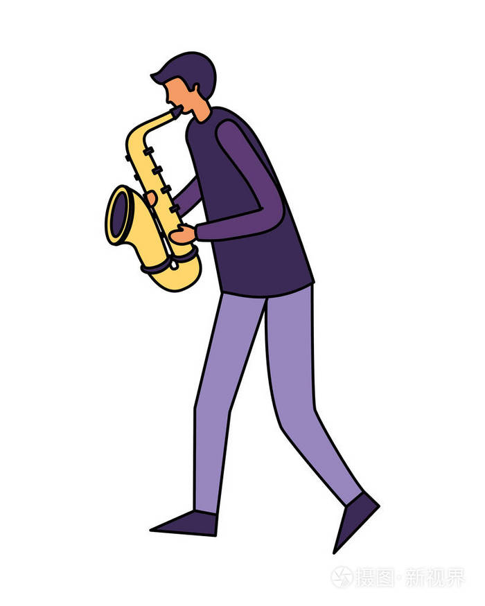 萨克斯管管弦乐队乐器的人