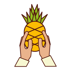 手拿着菠萝水果