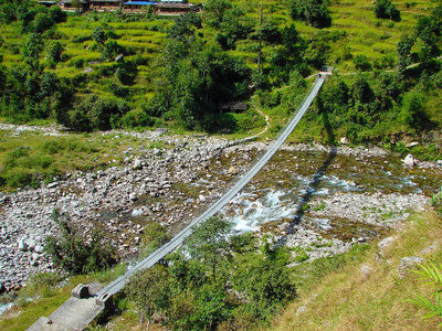 喜马拉雅金属跨悬索桥图片