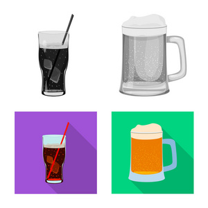 饮料和酒吧标志的向量例证。集合饮料和党股票向量例证
