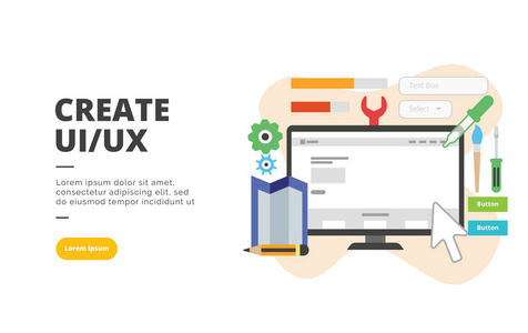 创建UIUX平面设计横幅插图概念的数字营销和业务推广