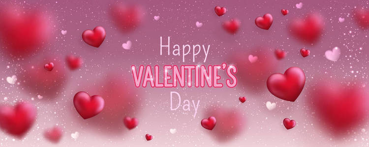 s Day greeting card. Cute love banner for 14 February. Holiday b