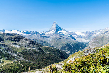 美丽的山景，在瑞士泽马特的马特霍恩峰。