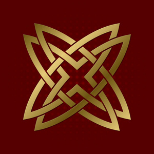 四尖星丛的神圣几何符号。 金色曼陀罗标志。