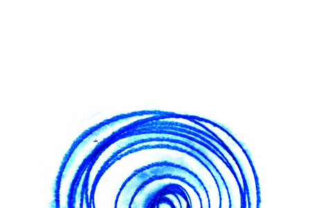 白色背景上混沌蓝色圆圈图案的插图。