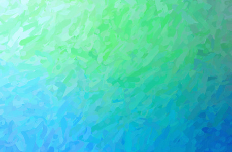 蓝色和绿色印象派Impasto背景的抽象插图。
