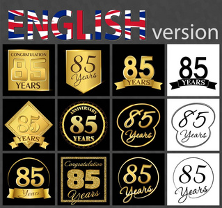 周年纪念金号模板元素为您的生日聚会照片