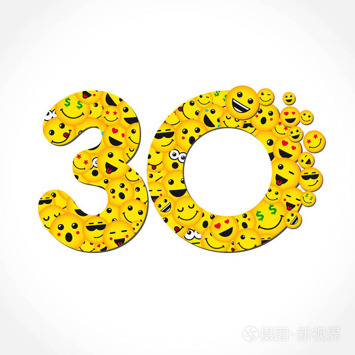 矢量标签模板设计. 圆形数字高达30%的折扣. 折扣商务标志