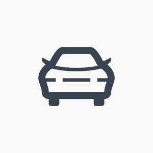 汽车隔离最小图标。 汽车线路矢量图标的网站和移动极简主义平面设计。