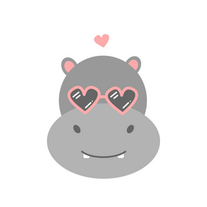 河马卡通图图片