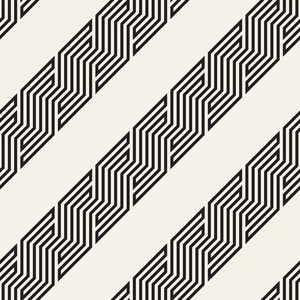 矢量无缝几何图案. 现代时尚交错倾斜线条抽象纹理.
