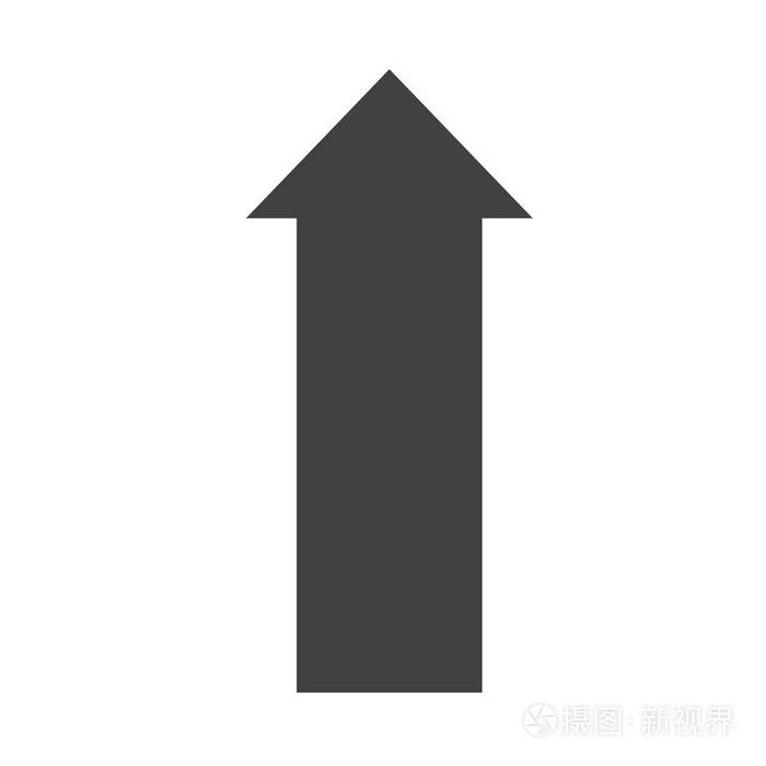 在白色背景上向上箭头图标. 平的风格. 箭头图标为您的网站设计标志应