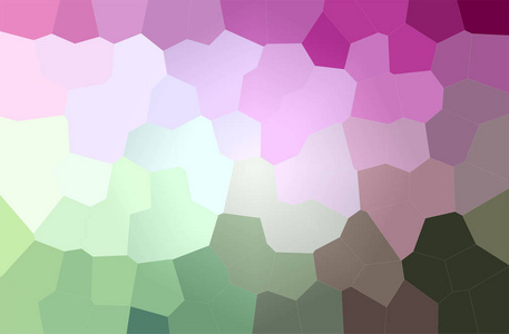 绿色粉红色大六角背景的抽象插图。