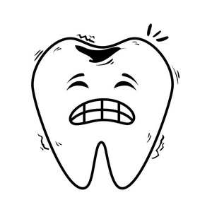 漫画牙齿悲伤的卡瓦伊字符照片