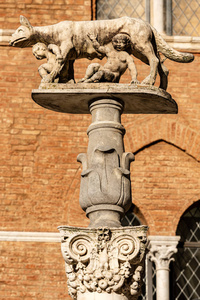LupaSeneseWolf女配Senio和Ascanio，Remo的儿子，该市的创始人.大理石雕像，锡耶纳市的象征，托斯卡纳