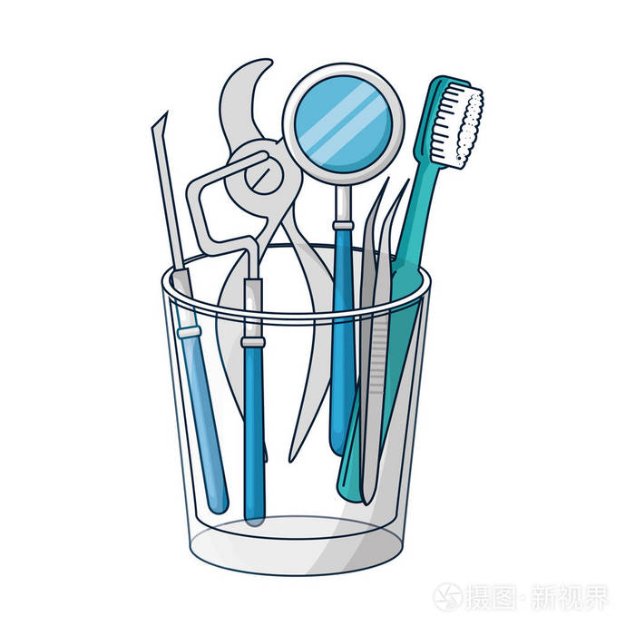 玻璃设备中的牙医工具