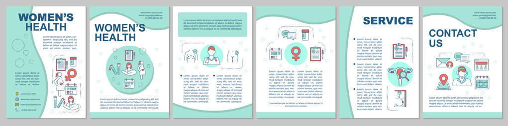 s health brochure template layout. Gynecology and obsetrics. Fly