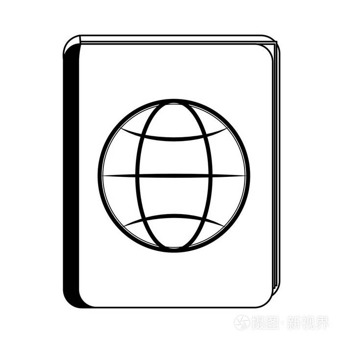 护照旅行证件黑白插画-正版商用图片186glh-摄图新视界