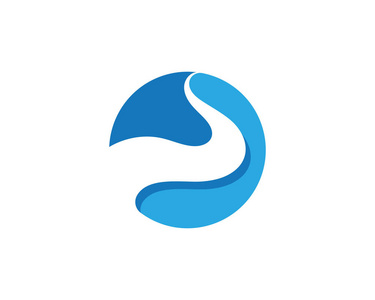设计器比基尼摆造型河流标志模板矢量图标河流标志模板矢量图标插图