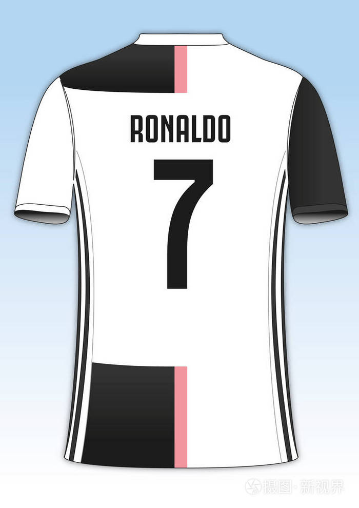 克里斯蒂亚诺·罗纳尔多尤文图斯足球队球衣矢量插图插画-正版商用