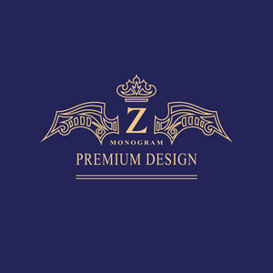 字母设计元素优雅的模板. 书法优雅的线条艺术标志设计.