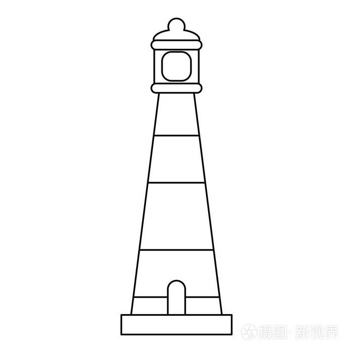 灯塔塔符号黑色和白色插画-正版商用图片186qm6-摄图新视界