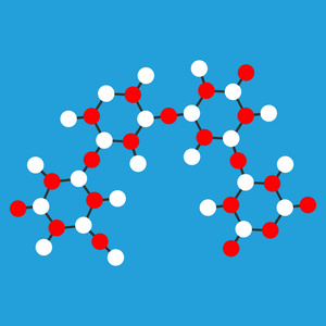 蓝色背景上白色和红色分子的伟大设计