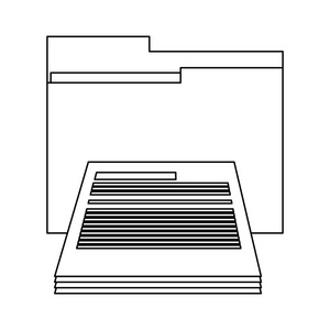 带有文档符号为黑色和白色的文件夹