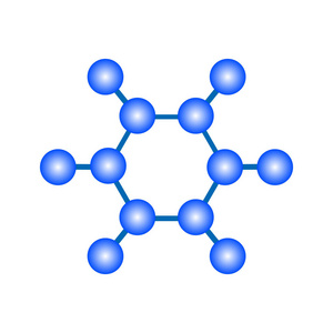 白色背景下蓝色分子的伟大设计