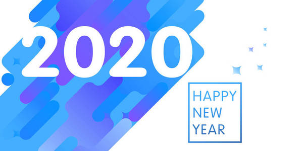 白皮书2020关于摘要背景的新年庆祝贺卡设计。