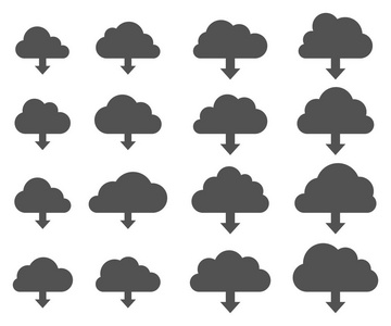 白色背景下的云下载集合