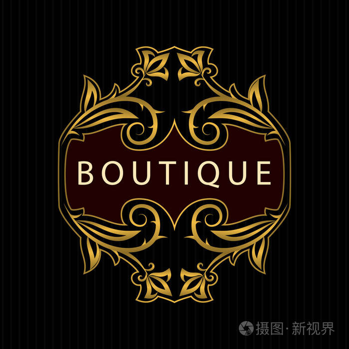 书法优雅的线条艺术标志.