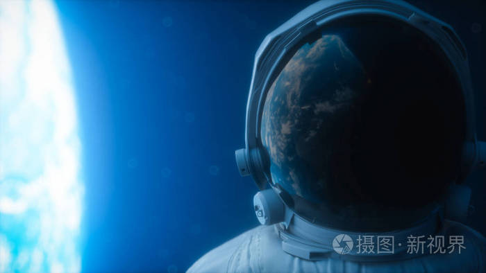 一位孤独的宇航员在太空轨道上观察地球 地球在太空服头盔中反射 空间行星地球和其他科学项目的电影三维插图照片 正版商用图片186umm 摄图新视界 一位孤独的宇航员在太空轨道上观察地球 地球在太空服头盔中反射 空间行星地球和其他科学项目的电影三维插图照片 正版商用图片186umm 摄图新视界