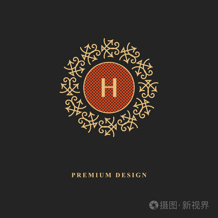 书法优雅的线条艺术标志设计.