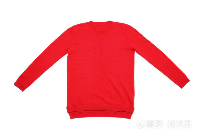 红色羊绒衫与白色顶景隔离